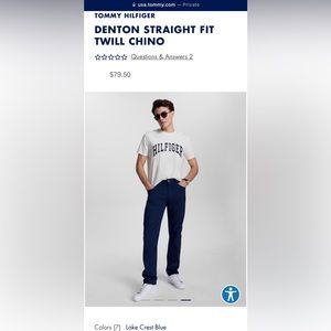 VINTAGE: Tommy Hilfiger Navy Chinos 38x30